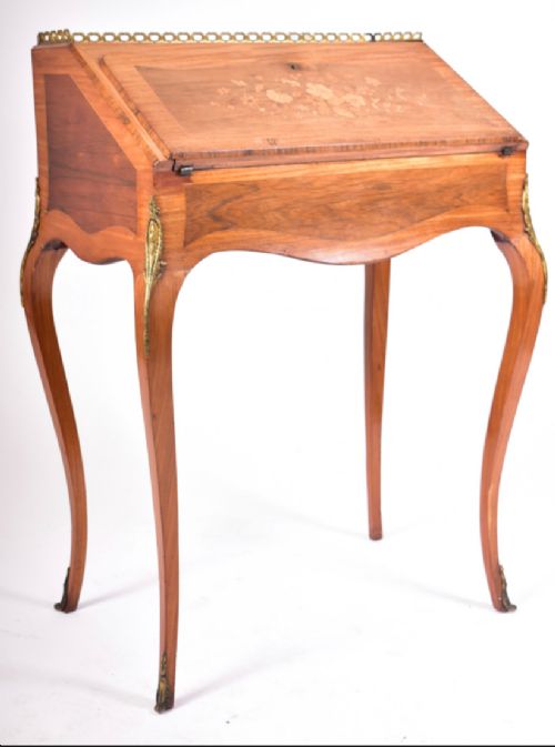 C19th French Bombe Fronted Bonheur De Jour Ladies Small Desk