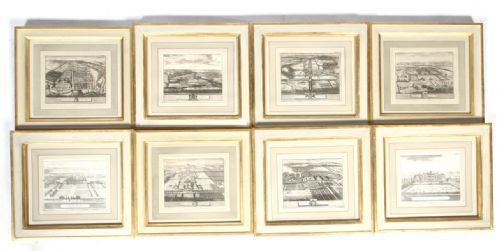 Set of Eight Framed Engravings of Country Houses