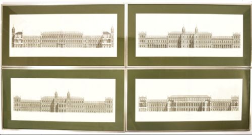 Set of Four C18th Engravings of the Designs for the Palace of Westminster by Inigo Jones ( 1573-1652)