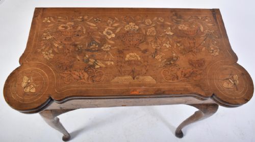 C18TH DUTCH MARQUETRY DOG EARED GAMES TABLE - ADDITIONAL PHOTO 1