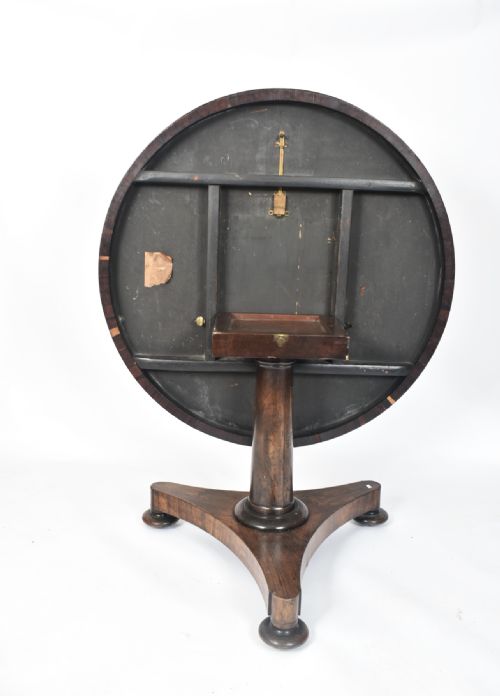 WILLIAM IV ROSEWOOD CIRCULAR TILT TOP BREAKFAST TABLE - ADDITIONAL PHOTO 6
