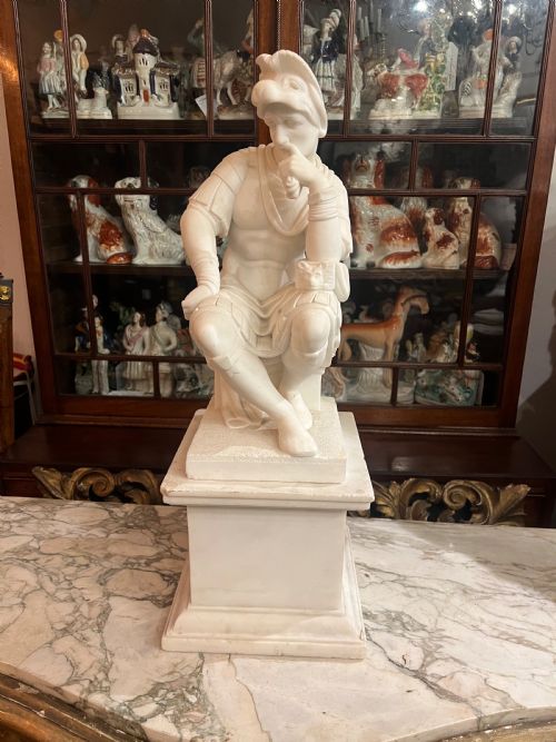 After Michelangelo - A Lorenzo De Medici Marble Sculpture
