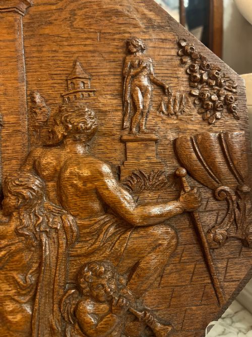 C18TH PAIR OF CARVED PLAQUES OF CLASSICAL SCENES - ADDITIONAL PHOTO 5