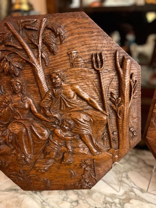 C18TH PAIR OF CARVED PLAQUES OF CLASSICAL SCENES - ADDITIONAL PHOTO 8