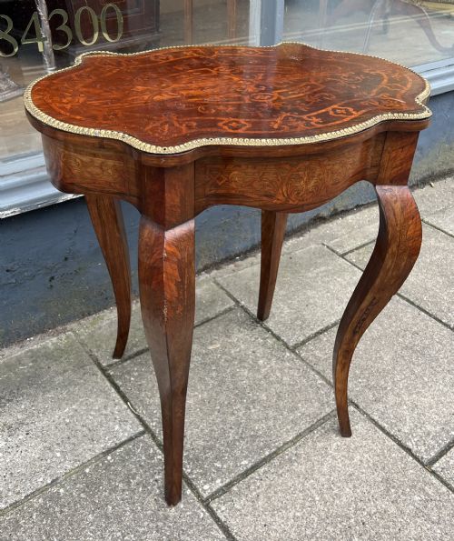 C19th Kingwood Marquetry Side Table