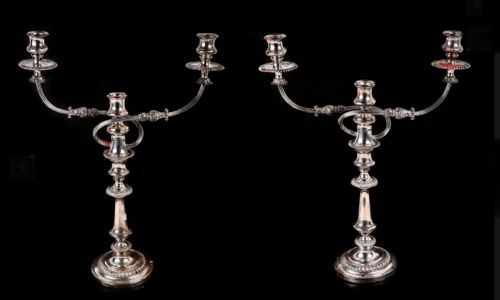 Pair of Silver Plated Edwardian Candelabra