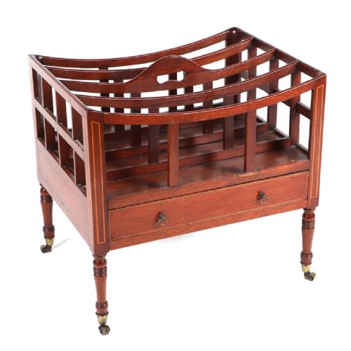 Large Georgian Lineninlaid  Canterbury in Mahogany
