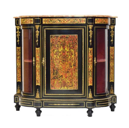 C19th Ebonised and Gilt Metal Mounted Boullework Credenza