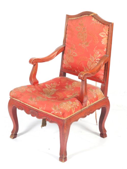 Red Lacquer Chinoiserie Chair