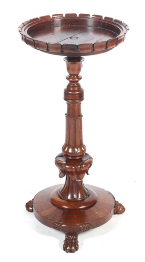 C19th Carved Rosewood Plant Stand
