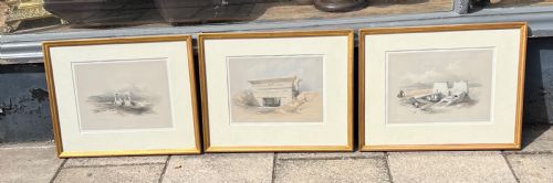 Set of Three Lithographs by David Roberts Ra ( 1796-1864 )