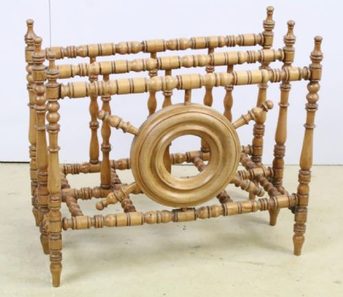 Small Bobbin Turned Two Section Canterbury/ Magazine Rack