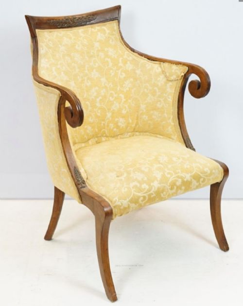 Regency Scrolled Arm Chair
