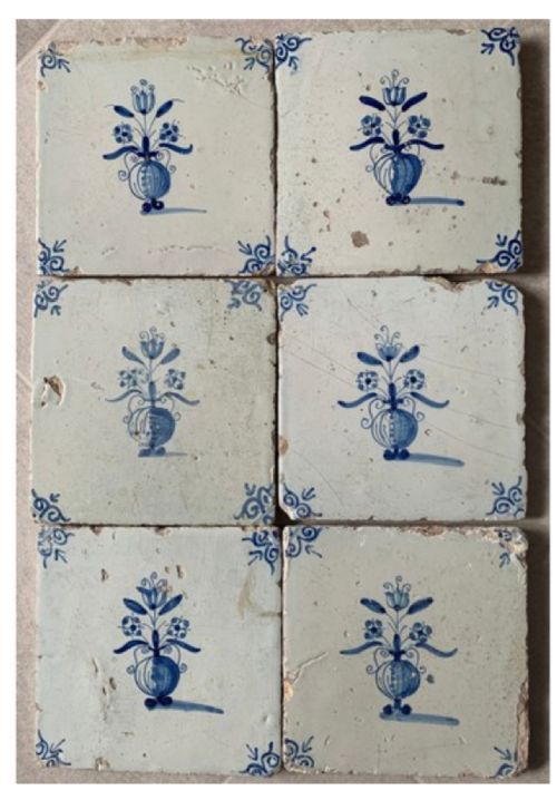 Set of Six C18th Delft Dutch Tiles