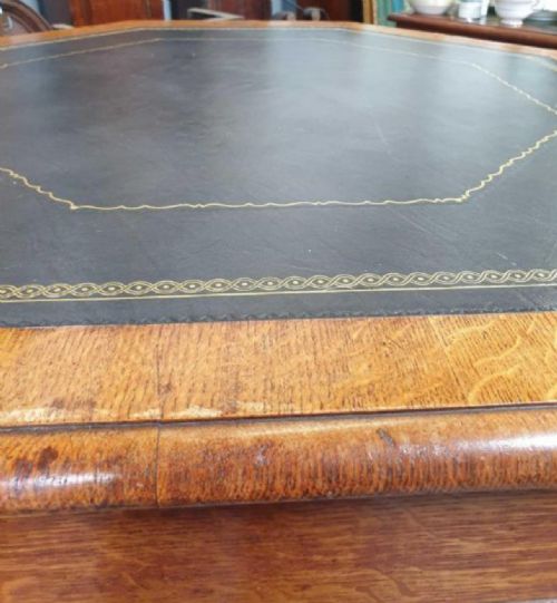 C19TH OAK LIBRARY TABLE - ADDITIONAL PHOTO 1