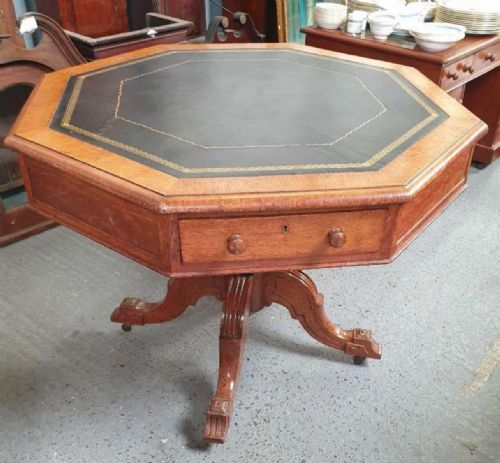 C19TH OAK LIBRARY TABLE - ADDITIONAL PHOTO 2