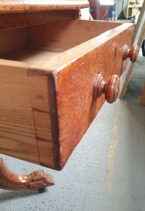 C19TH OAK LIBRARY TABLE - ADDITIONAL PHOTO 3