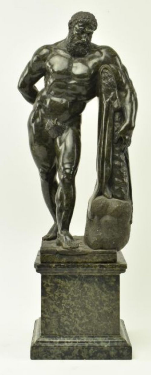A C19th Grand Tour Verde Antico Sculpture of Hercules