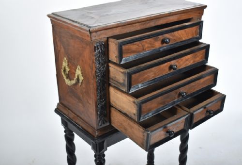 FLEMISH WALNUT COLLECTORS CABINET ON STAND - ADDITIONAL PHOTO 8