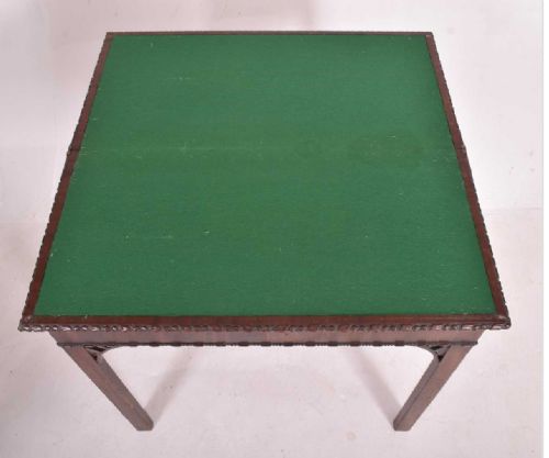 C18TH CONCERTINA ACTION CHIPPENDALE CARD TABLE - ADDITIONAL PHOTO 1