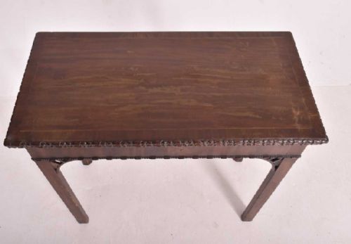 C18TH CONCERTINA ACTION CHIPPENDALE CARD TABLE - ADDITIONAL PHOTO 4