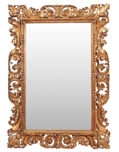 A Florentine Carved Giltwood Wall Mirror