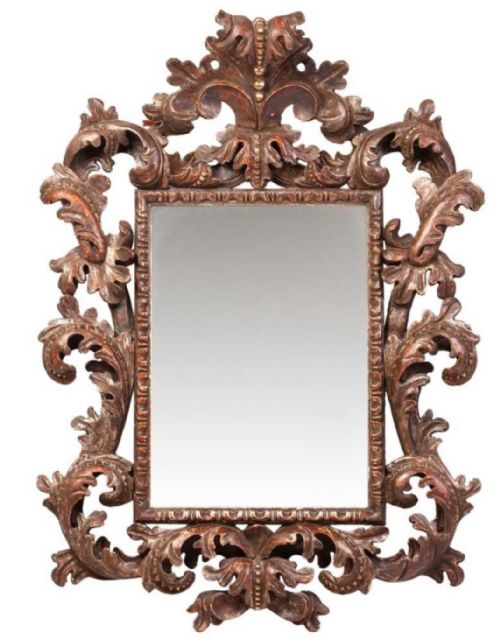 C18th Venetian Carved Wood and Lacquered Wall Mirror