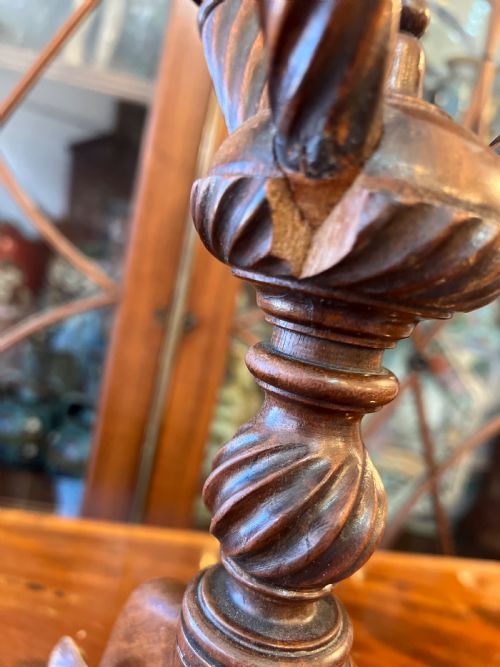 EARLY C19TH TREEN CAT OR PLATE STAND - ADDITIONAL PHOTO 7