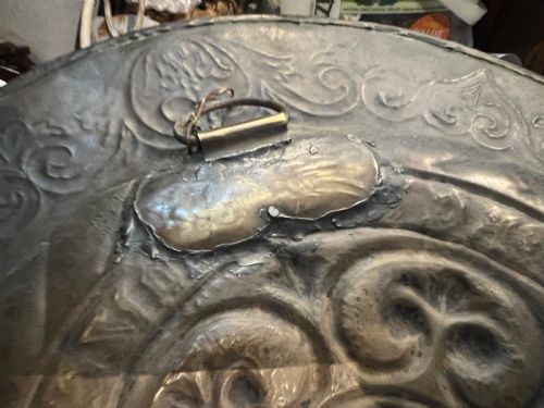 C18TH BRASS EMBOSSED ALMS DISH - ADDITIONAL PHOTO 2