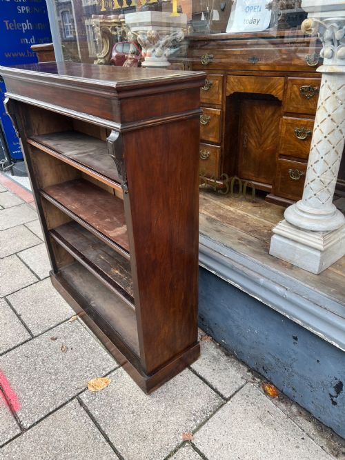 EDWARDIAN WALNUT BOOKCASE WITH ADJUSTABLE SHELVES - ADDITIONAL PHOTO 9