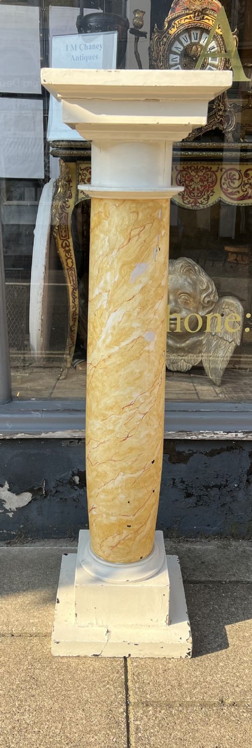 C19TH FAUX MARBLE PAINTED COLUMN - ADDITIONAL PHOTO 1