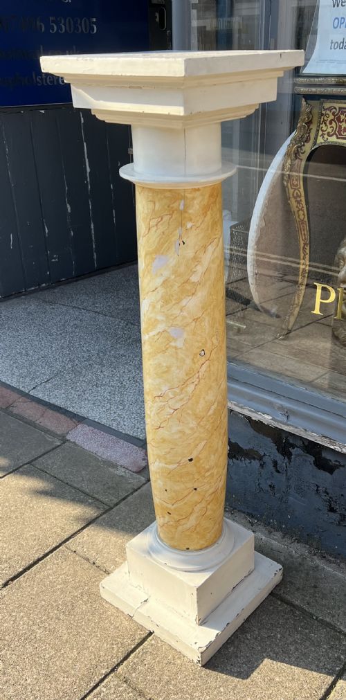 C19TH FAUX MARBLE PAINTED COLUMN - ADDITIONAL PHOTO 4