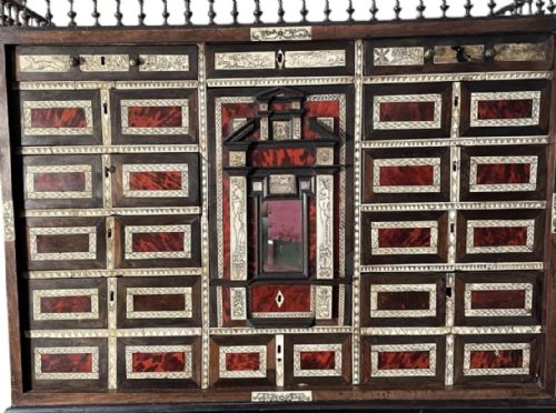 FLEMISH C17TH EBONY TORTOISHELL AND BONE CABINET ON STANDB - ADDITIONAL PHOTO 1