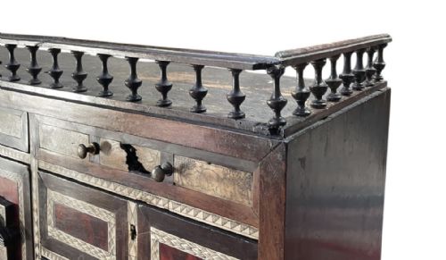 FLEMISH C17TH EBONY TORTOISHELL AND BONE CABINET ON STANDB - ADDITIONAL PHOTO 2