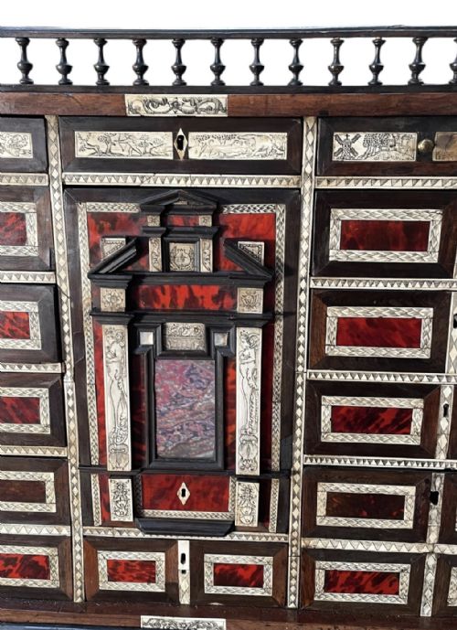 FLEMISH C17TH EBONY TORTOISHELL AND BONE CABINET ON STANDB - ADDITIONAL PHOTO 5
