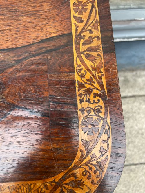 REGENCY ROSEWOOD AND INLAID TEA TABLE - ADDITIONAL PHOTO 4