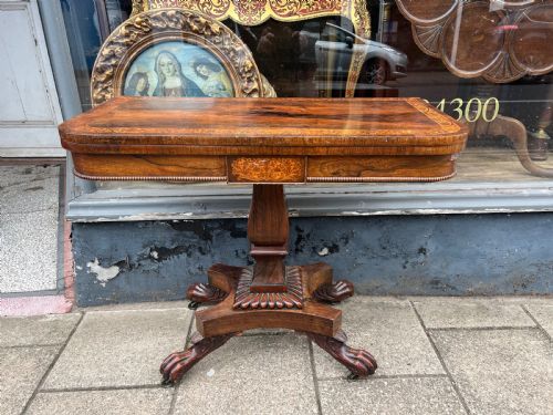 REGENCY ROSEWOOD AND INLAID TEA TABLE - ADDITIONAL PHOTO 6