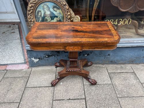 REGENCY ROSEWOOD AND INLAID TEA TABLE - ADDITIONAL PHOTO 7