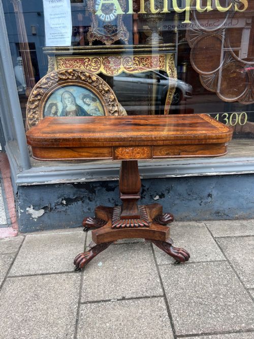 REGENCY ROSEWOOD AND INLAID TEA TABLE - ADDITIONAL PHOTO 8