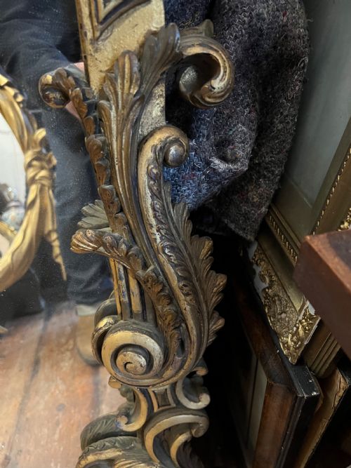 LARGE C 19TH CARVED GILTWOOD PIER MIRROR - ADDITIONAL PHOTO 4