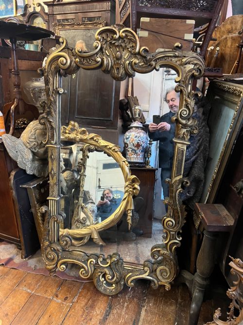 LARGE C 19TH CARVED GILTWOOD PIER MIRROR - ADDITIONAL PHOTO 9