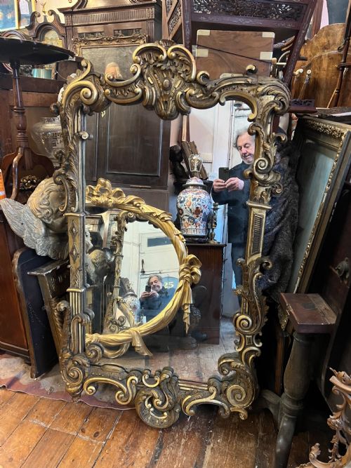 LARGE C 19TH CARVED GILTWOOD PIER MIRROR - ADDITIONAL PHOTO 10