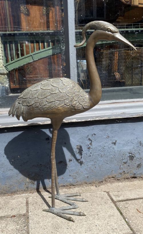 LARGE BRONZE CRANE