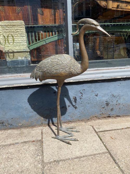 LARGE BRONZE CRANE - ADDITIONAL PHOTO 1