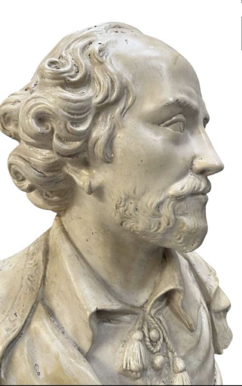 PLASTER BUST OF SHAKESPEARE BY RAFFAELO MONTI ITALIAN 18181881 - ADDITIONAL PHOTO 1
