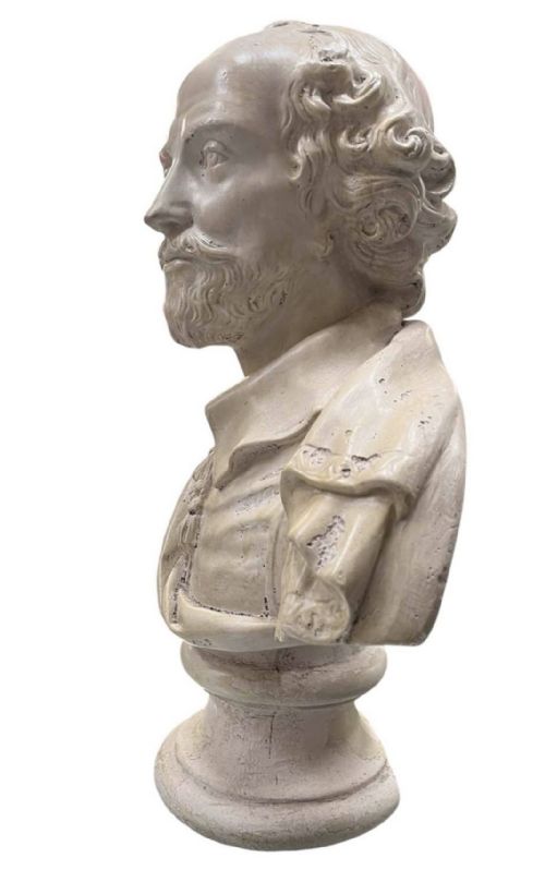 PLASTER BUST OF SHAKESPEARE BY RAFFAELO MONTI ITALIAN 18181881 - ADDITIONAL PHOTO 2