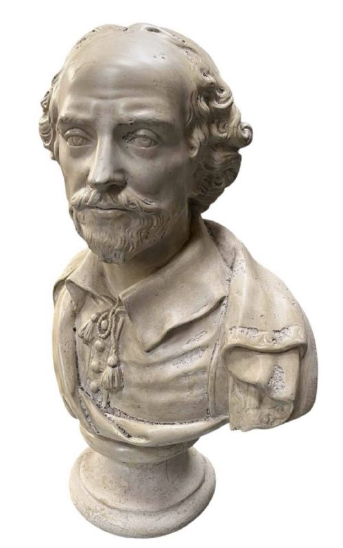 PLASTER BUST OF SHAKESPEARE BY RAFFAELO MONTI ITALIAN 18181881 - ADDITIONAL PHOTO 3