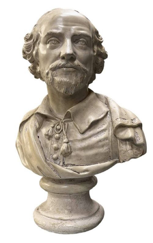 PLASTER BUST OF SHAKESPEARE BY RAFFAELO MONTI ITALIAN 18181881 - ADDITIONAL PHOTO 4