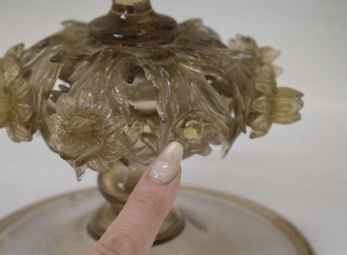 C19TH MURANO GLASS FIVE BRANCH CANDELABRA - ADDITIONAL PHOTO 9