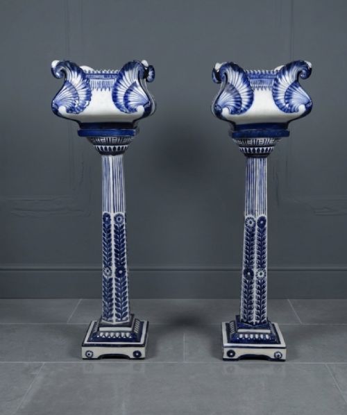 PAIR OF CONSERVATORY JARDENAIRES AND STANDS FRENCH C1900